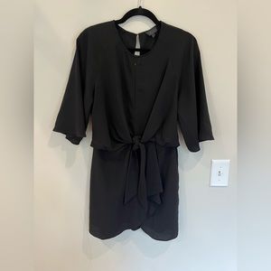 TOPSHOP black mini dress - tie front - open back - size 6